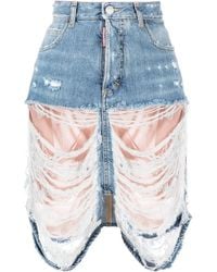 DSquared² - Falda Vaquera Con Efecto Envejecido - Lyst