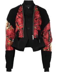 Undercover - Knitted-panels Rose-print Jacket - Lyst
