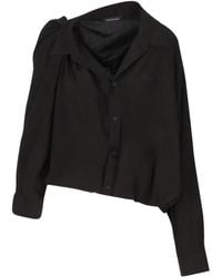 Balenciaga - Overhemden ,Zwart ,One Shoulder Shirt - Lyst