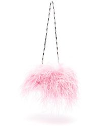 The Attico - Midnight Feather Clutch Bag - Women's - Calf Leather/polyester/polyurethane/marabou Featherscottonpolyester - Lyst