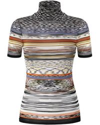 Missoni - Stripe-Pattern Turtleneck Top - Lyst