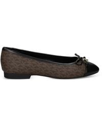 Michael Kors - Piper Flex Logo-Print Bow-Detail Ballet Flats - Lyst