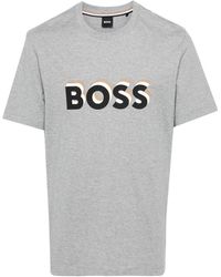 BOSS - T-Shirt mit Logo-Stempel - Lyst