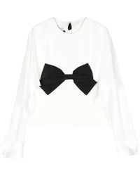 Edward Achour Paris - Bow-Embellished Blouse - Lyst