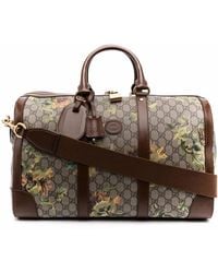 Gucci - Gg Supreme Carnation Print Duffle Bag - Lyst