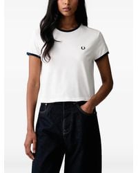 Fred Perry - Logo-Embroidered Ringer T-Shirt - Lyst