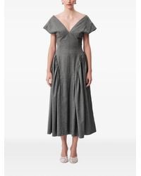 Concepto - Nova V-Neck Flared Midi Dress - Lyst