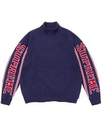 Supreme - Pull Zippé À Manches En Jacquard - Lyst