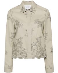 Giambattista Valli - Floral-embroidered Twill Shirt - Lyst