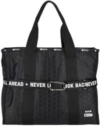 MSGM - Patterned Lettering Strap Tote Bag - Lyst