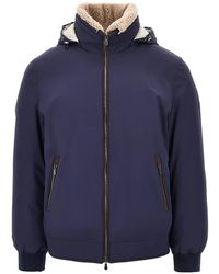 Brunello Cucinelli - Shearling-Collar Detachable-Hood Padded Jacket - Lyst