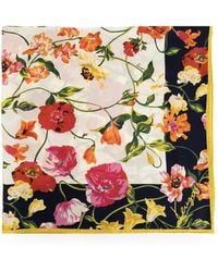 KENZO - Floral-Print Silk Scarf - Lyst