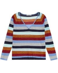 Maliparmi - Striped V-Neck Sweater - Lyst