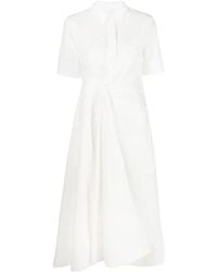 Jil Sander - Abito Midi Con Ruches - Lyst