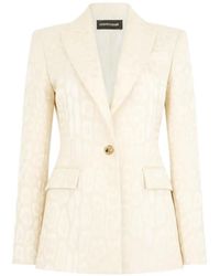 Roberto Cavalli - Leopard-Jacquard Single-Breasted Blazer - Lyst