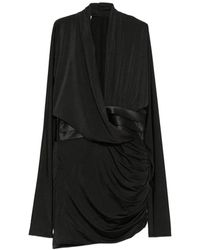 ANDAMANE - Ruched Wrap Mini Dress - Lyst