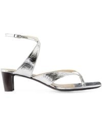Lemaire - Crinkled-Leather Thong Sandals - Lyst