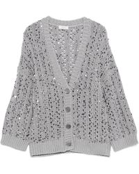Peserico - Cárdigan con botones de lentejuelas - Lyst