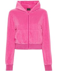 Balenciaga - Rhinestone-Logo Zipped Hoodie - Lyst