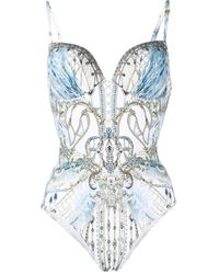 Camilla - Sweetheart-neck Graphic-print Swimsuit - Lyst