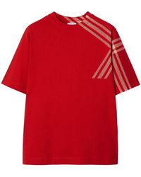 Burberry - T-shirt en coton à carreaux - Lyst