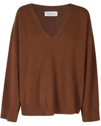 Roberto Collina - V-Neck Knitted Sweater - Lyst