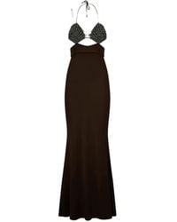 HIBOURAMA - Venere Crystal-Embellished Cut-Out Maxi Dress - Lyst