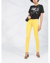 Philipp Plein Vaqueros pitillo de talle bajo - Amarillo