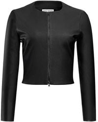 Susan Bender - Cropped Leather Jacket - Lyst