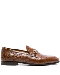 SCAROSSO - Alessandro Crocodile-effect Loafers - Lyst
