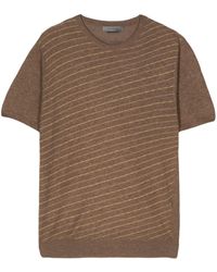 Corneliani - Striped Fine-knit T-shirt - Lyst