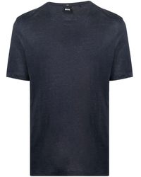 BOSS - Short-sleeved Linen T-shirt - Lyst