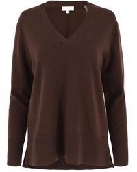 Kinross Cashmere - Paspelierter Pullover mit V-Ausschnitt - Lyst