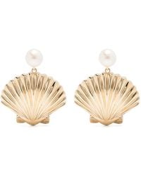 Mateo - 14Kt Venus Gelbgoldohrring Mit Perlen - Lyst