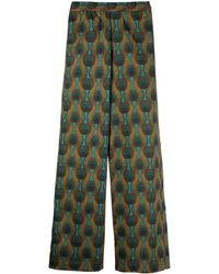 OZWALD BOATENG - Pantalon En Soie À Imprimé Géométrique - Lyst