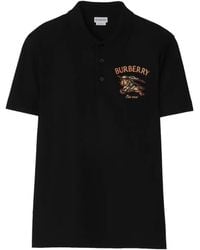 Burberry - Knight Check Cotton Polo Shirt - Lyst