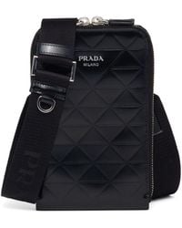 Prada - Triangle-logo Leather Phone Case - Lyst