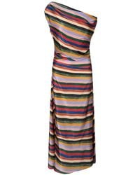 STAUD - Phare Striped Silk Maxi Dress - Lyst