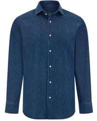 BOGGI - Camisa vaquera con cuello de polo - Lyst