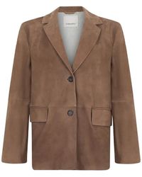 Max Mara - Anfora Suede Notched-Lapel Jacket - Lyst