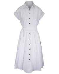 Kiton - Tie-Waist Patterned Midi Dress - Lyst