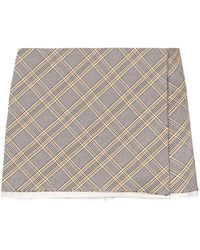 Ambush - Check-pattern Pleated Cotton Miniskirt - Lyst