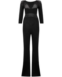 Alberta Ferretti - Combinaison Évasée En Maille Pointelle - Lyst