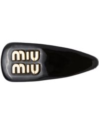 miumiu ベルベットヘアクリップ ブラック-