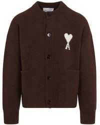 Ami Paris - Ami De Coeur Alpaca Cardigan - Lyst