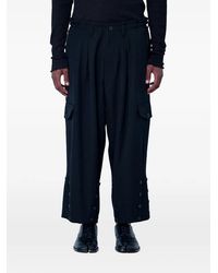 Yohji Yamamoto - Button-Detail Wide-Leg Cargo Pants - Lyst