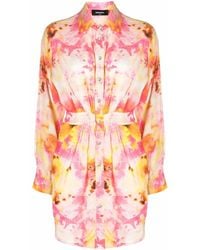 DSquared² - Tie-Dye Print Fitted-Waist Shirt Dress - Lyst
