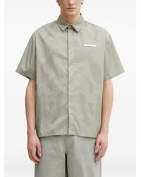 HELIOT EMIL - Alsoran Perforated Logo-Plaque Shirt - Lyst