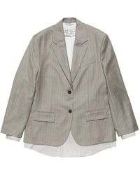 Acne Studios - Pinstripe-Pattern Layered Blazer - Lyst