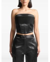 Manière De Voir - Pintuck Bandeau Satin Corset Top - Lyst